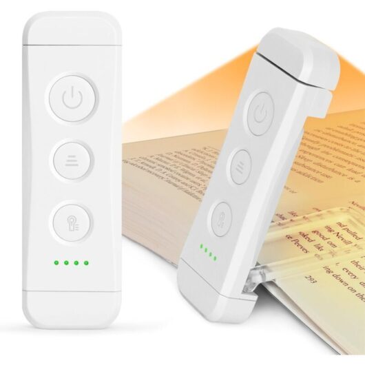 Rechargeable reading lamp, clip-on bedside lamp, 3 warm colors x 5 brightness settings, compact and durable, gift for e-readers