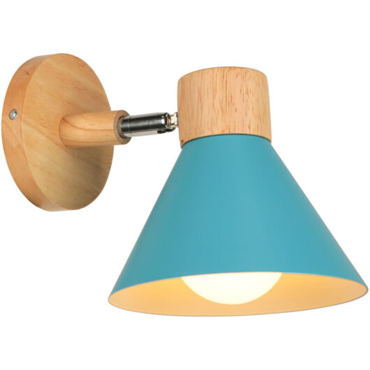 Retro Indoor Wall Light Metal Wall Lamp E27 Vintage Wall Sconce For Bedroom Living Room Bathroom (Blue)