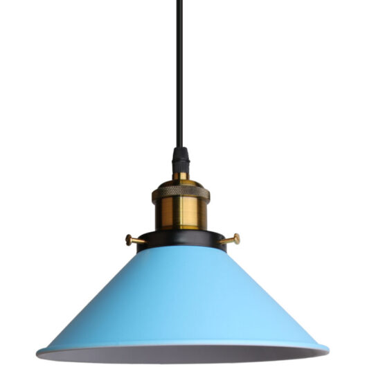 Retro Pendant Light Blue Vintage Pendant Lights Ø22CM Industrial Ceiling Light Modern Pendant Lights For Restaurant Loft Kitchen Cafe Shop E27