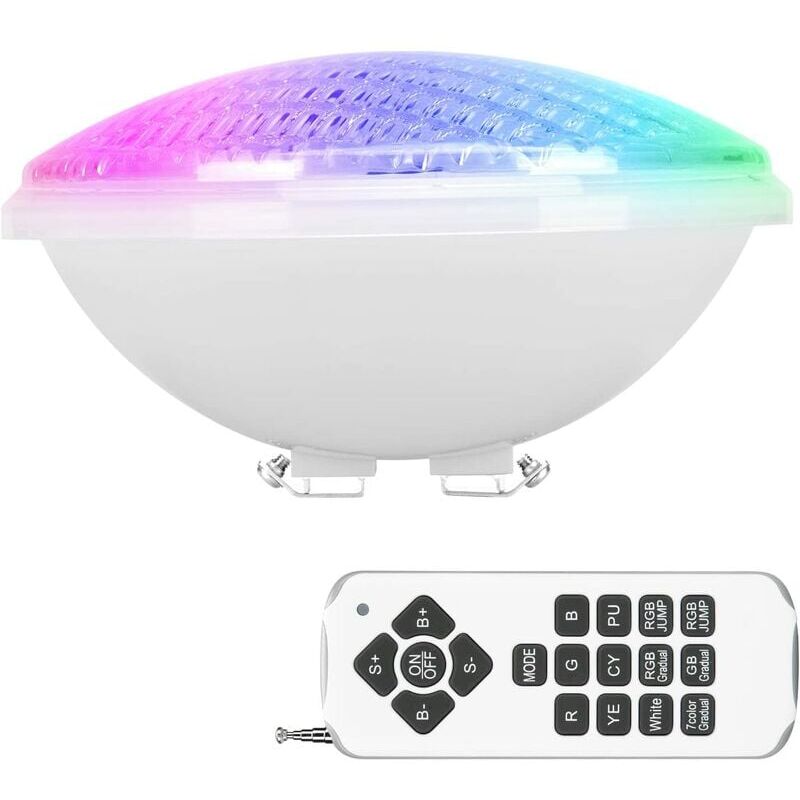 Rgbw 40W Multicolor led PAR56 Pool Light, IP68 Waterproof Lamp, Submersible Pool Lighting 12V dc/ac, with Remote Control