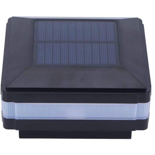 Solar Gutter Lights, Outdoor Solar Deck Lights IP65 Waterproof Fence Post Solar Lamps Decorative Garden Lamp (Warm White + Blue)
