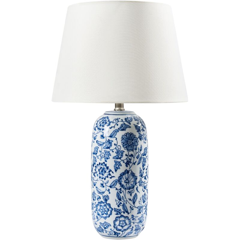 Table Lamp AIBONITO Porcelain White/ Blue