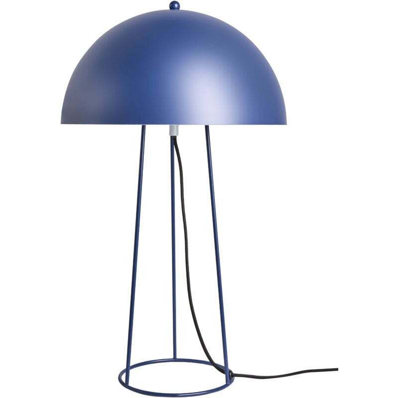 Table Lamp Blue Iron Base and Shade Two Light Bulbs Modern Design Living Room MOPAN