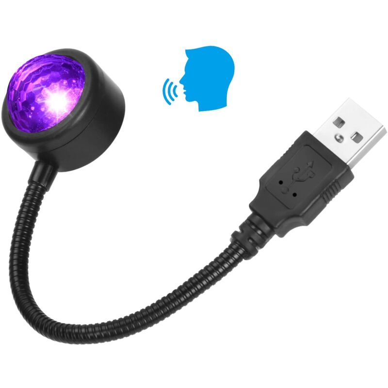 Tinor - Car Roof Light, Mini Romantic led Interior Car Light with Voice Control and 4 Colors 9 Working Modes, Adjustable Plug and Play usb Lamp for