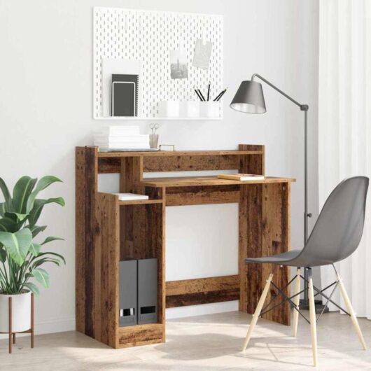 Vidaxl - Desk with Desk Lamps Old wood 97 x 45 x 90 cm Engineered wood