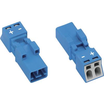 WAGO 890-1112 Mains connector WINSTA MINI Plug, straight Total number of pins: 2 16 A Blue 1 pc(s)